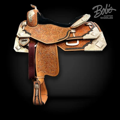 Silver Show Saddle 647 handcrafted western show saddle with premium silver detailing.